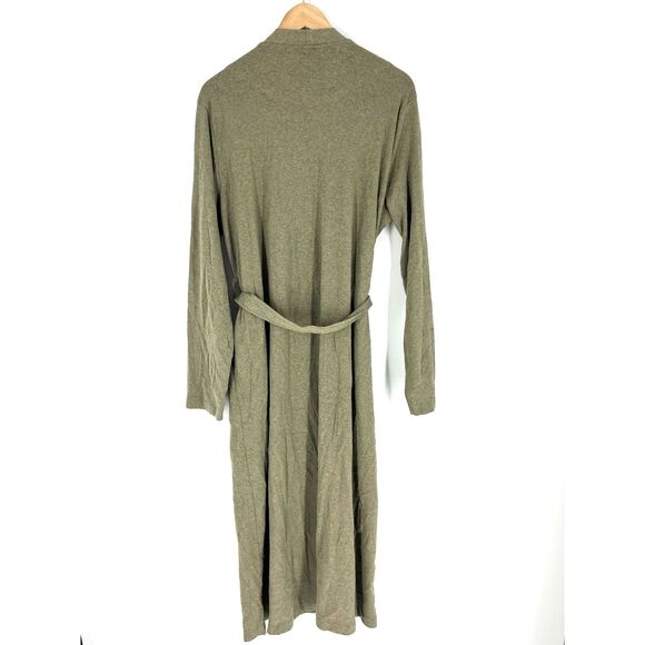Under The Canopy Robe Size M/L Womens Sage Green Organic Cotton Lounge Maxi - Picture 4 of 7